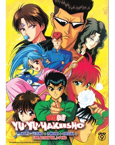 YU YU HAKUSHO VOL.1 – 112END + 2 MOVIE + SPECIAL + LIVE ACTION VOL.1-5 END